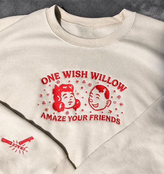 Embroidered Obsession One Wish Willow Horror Movie Hoodie / Sweatshirt