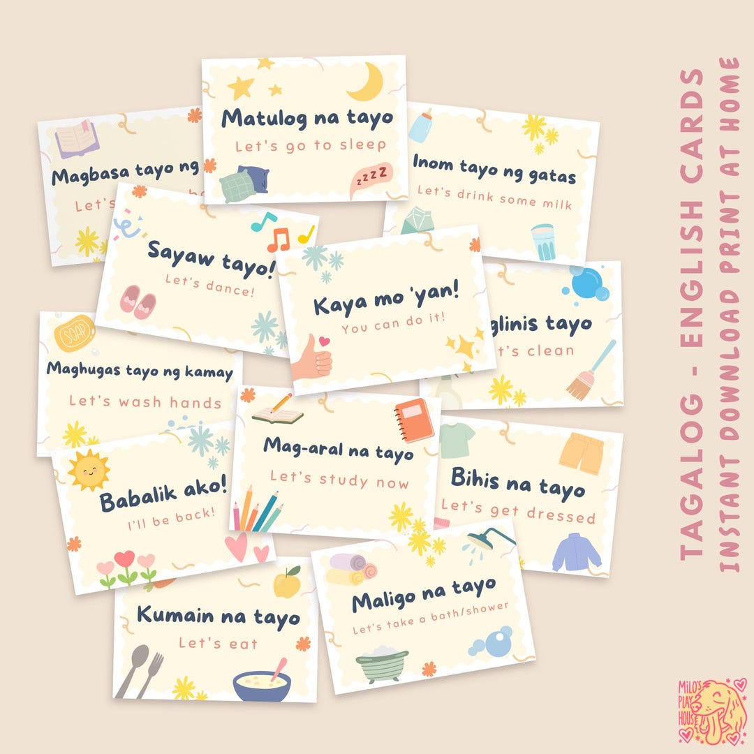 Bilingual Tagalog English Daily Routine Cards for Toddlers (digital ...