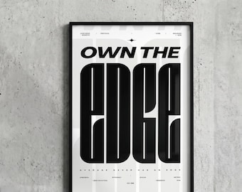 OWN THE EDGE Poster | Matte Vertical Motivational Wall Art