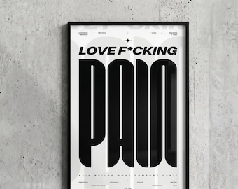 LOVE F*CKING PAIN Poster | Matte Vertical Motivational Wall Art