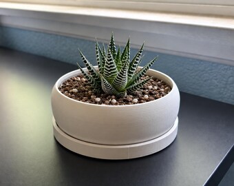 4インチ多肉植物用プランター（受け皿付き）STLファイル | 3Dプリントファイル