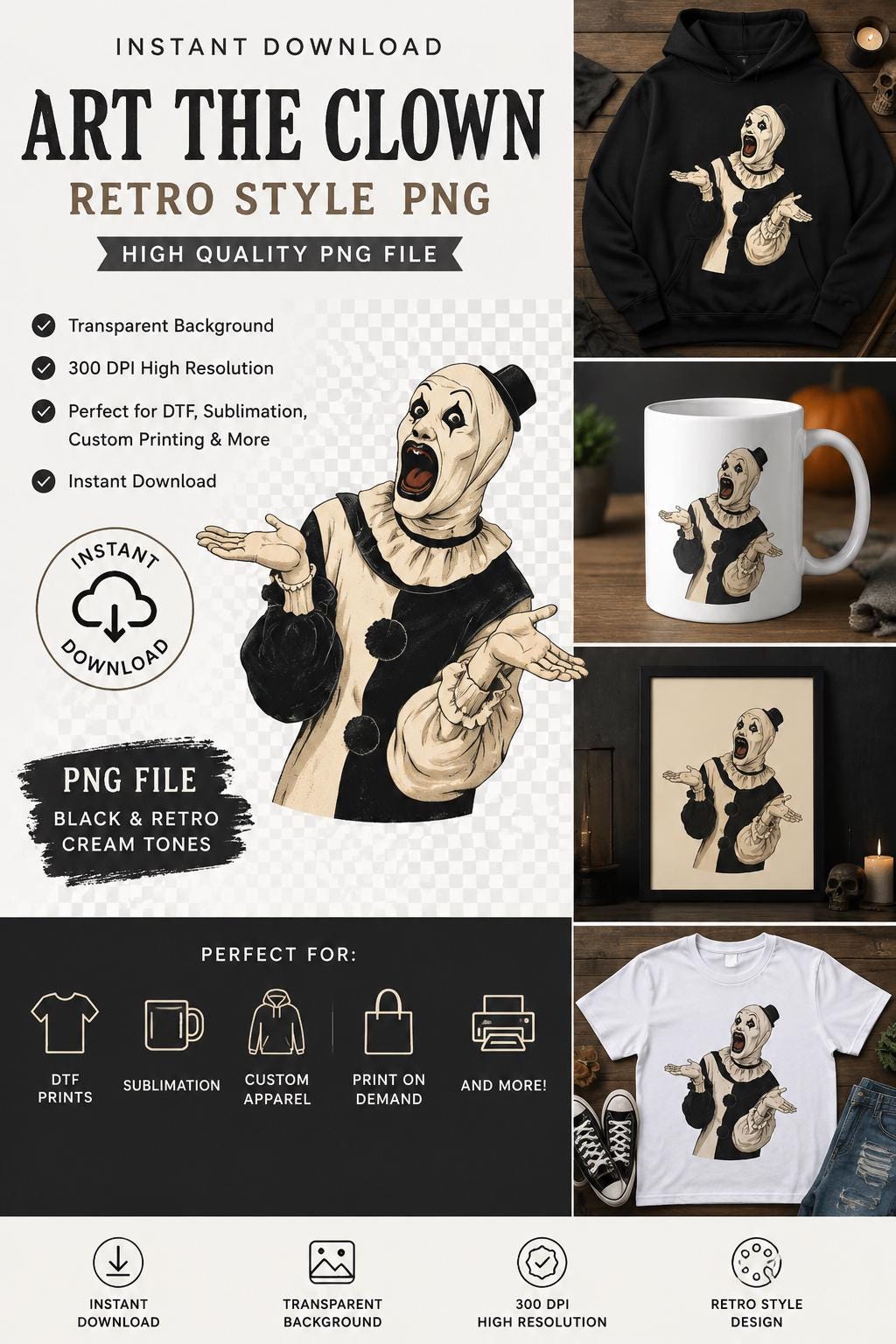 Terrifier Dtf Transfer - Etsy