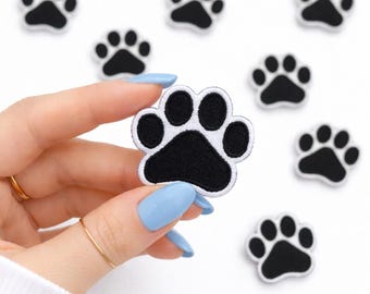 Patch thermocollant avec empreintes de pattes de chien, accessoire pour animal de compagnie, appliques DIY (1,55 x 1,55 po.)