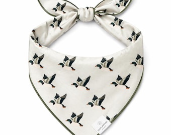 Mallard Ducks Dog Bandana, Pet Accessory, Neck Wrap Scarf, Tie Back, Dog Mom Gifts