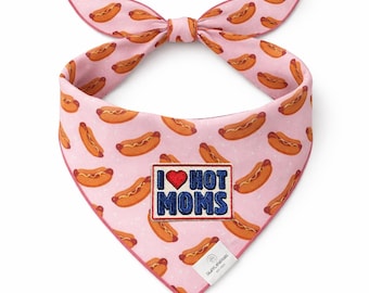 Bandana pour chien I Love Hot Moms, accessoire pour animal de compagnie, tour de cou à nouer