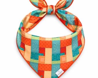 Bandana color block pour chien, accessoire pour animal de compagnie, foulard, attache dans le dos, cadeaux pour maman de chien