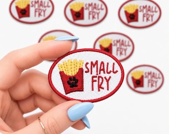 Small Fry Dog Iron On Patch, Pet Accessory, Neck Wrap Scarf, DIY Dog Bandana