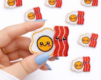 Écusson ufs et bacon, applique alimentaire kawaii, accessoire pour animaux de compagnie, fer à repasser
