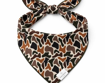 Camo Print Dog Bandana, Pet Accessory, Neck Wrap Scarf, Tie Back, Dog Mom Gifts
