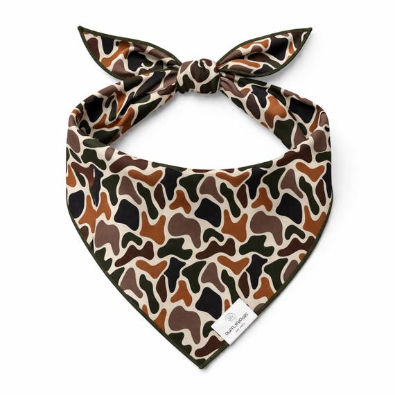 Camo Print Dog Bandana, Pet Accessory, Neck Wrap Scarf, Tie Back, Dog Mom Gifts