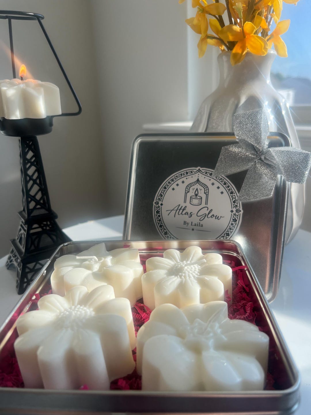 Jasmine Floral Candle Set | Handmade Soy Wax Candles | Moroccan Luxury ...