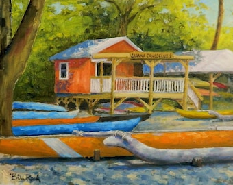 Lahaina Canoe Club - Fine photo prints of my original oil painting, Maui, Hawaii, Hanakaoo Beach