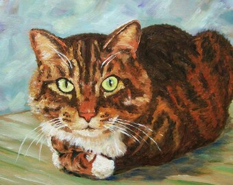 Tabby Cat - original acrylic pet painting.