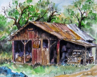 Home Decor - The Old Barn - art print