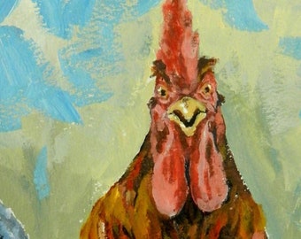 Who Me? - Colorful Rooster Art Print