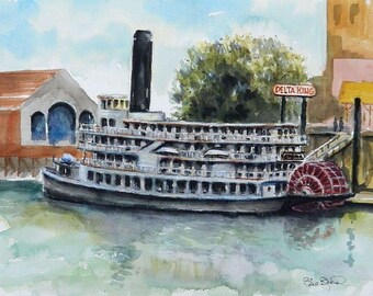 Delta King - Steam Boat fine print of my original watercolor