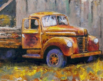 Jimmy's Flatbed - original oil painting 9" x 12"
