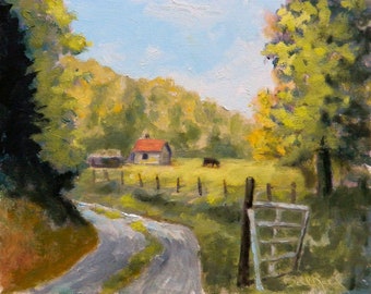 The Old Homestead - landscape oil painting 8" x 10"