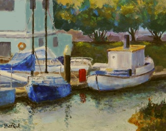 Old Delta Boats - Original Oil Painting