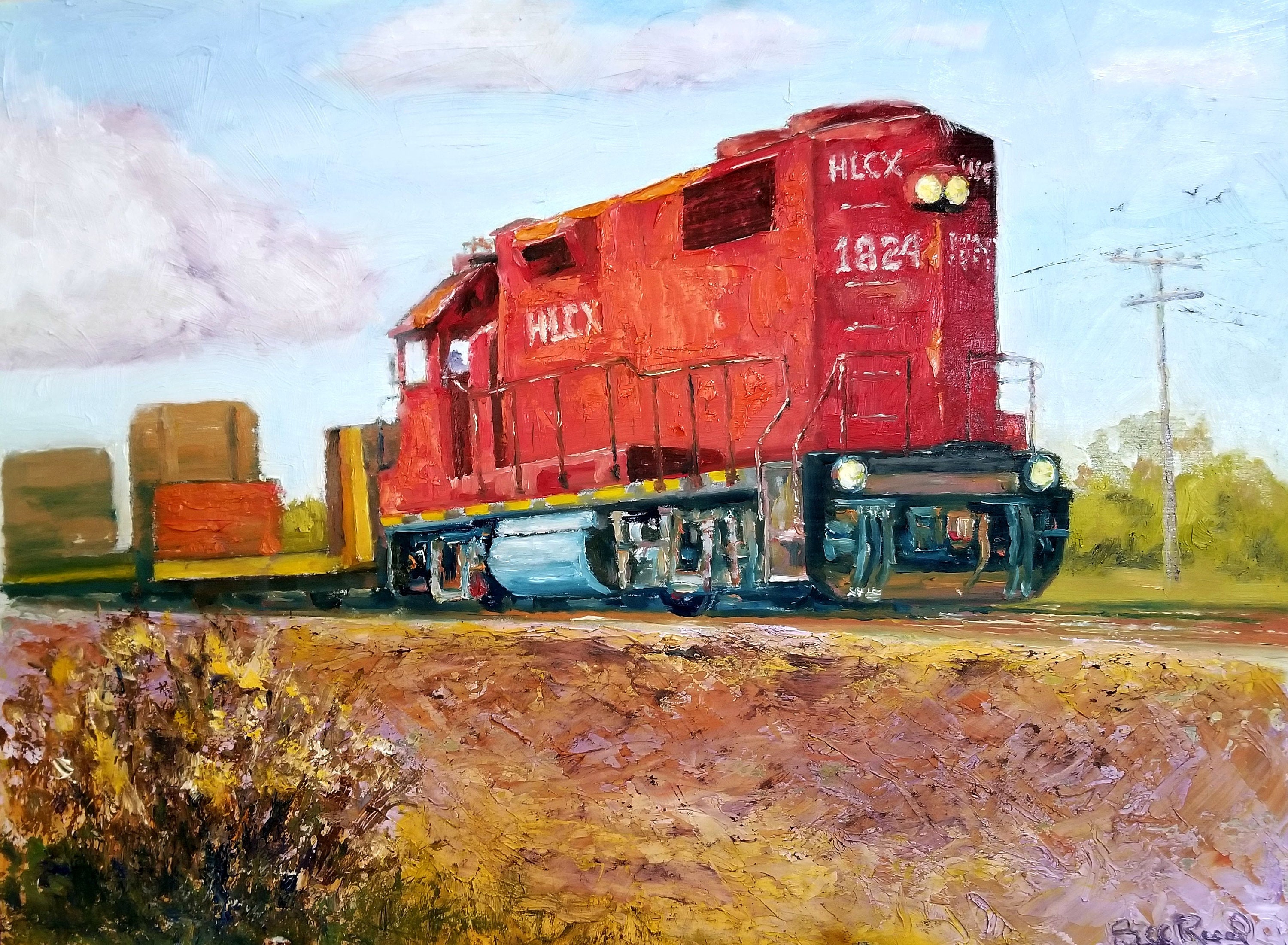HLCX Locomotive #1824 - Fine Art Prints of My Original Oil HLCX Locomotive #1824 - Fine Art Prints of My Original Oil