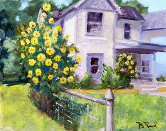 Sunflower House - original oil painting
