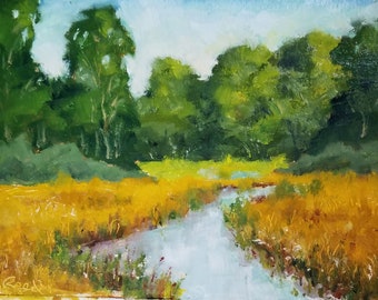 Marshland - original landscape oil painting