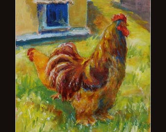 Big Daddy Rooster - giclee art print of my original oil painting