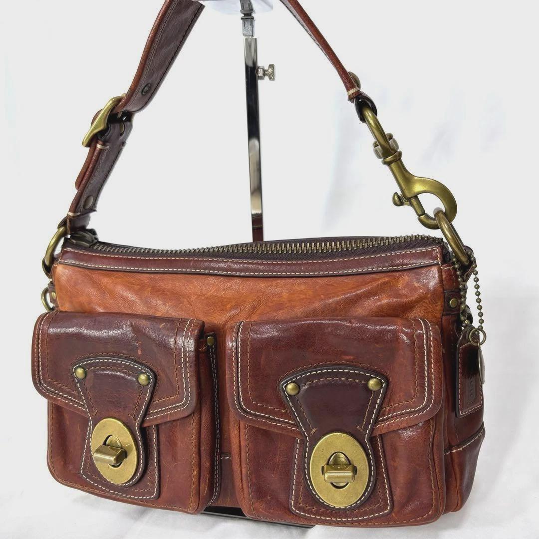 COACH フラップバッグ　レガシー　65周年記念　ブラウン　レザー　Y2K Coach 65th anniversary legacy bag - Etsy 日本