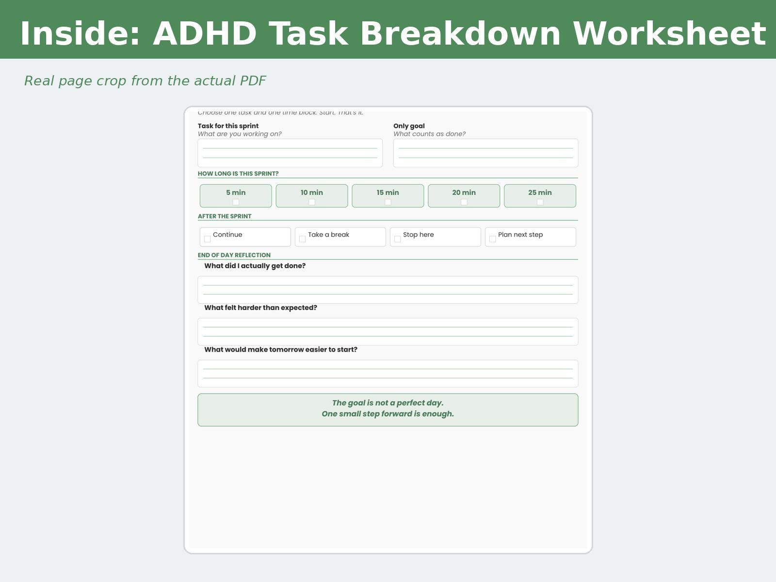 ADHD Task Breakdown Worksheet, Executive Function Planner (digital ...