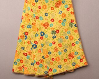 Bright Yellow Floral Napkins, Summer Table Napkins, Modern Table Napkins