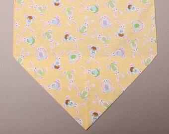 Easter Bunny Table Runner, Yellow Easter Table Runner, Large 72" Easter Table Runner