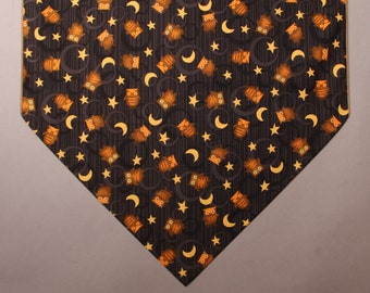 Halloween Table Runner, Moon, Stars and Owls, Large 72" Runner, Halloween Home Decor, Fall Table Accents