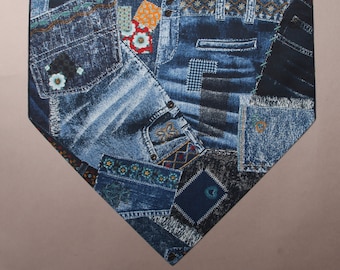 Denim Look Table Runner, Large 72" Table Runner