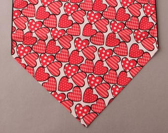 Pink Hearts Valentine Table Runner |  Small 36" Runner | Pink Sweet Hearts | White Polka Dot |  Valentine Home Decor | Valentine Party Decor