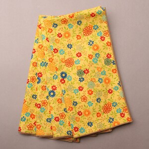 Bright Yellow Floral Napkins, Summer Table Napkins, Modern Table Napkins