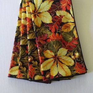 Fall Leaves Napkins, Bright Fall Leaves Napkins, Set of 4 Napkins, Cloth Dinner Napkins image 1