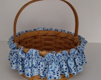 Does not include Basket.  Blue Basket Garters, Shades of Blue on Blue,  Small, Medium or Large Basket Garter
