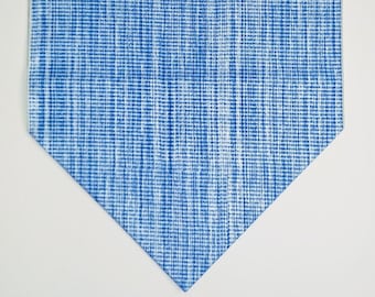 Blue and White Contemporary, Thatch Table Runner, Summer Table Runner, Modern Table Runner, 36” or 72” Table Runner