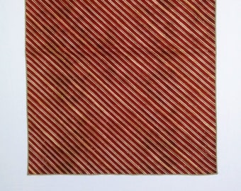 Christmas Table Runner, Dark Red and Tan Diagonal Stripe Table Runner