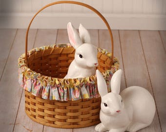 Spring Floral XL Basket Garter, Yellow, Pink and Blue Spring Colors, Basket Accessories, Basket Decor, Home Decor