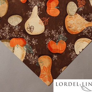 Fall Country Table Runner, 72 Table Runner, Fall Gourds and Leaves, Country Table Runner, Home Decor image 1