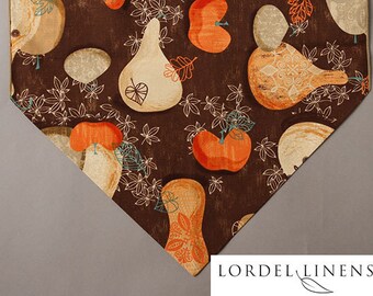 Fall Country Table Runner, 72" Table Runner, Fall Gourds and Leaves, Country Table Runner, Home Decor