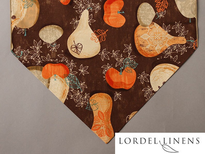 Fall Country Table Runner, 72 Table Runner, Fall Gourds and Leaves, Country Table Runner, Home Decor image 1
