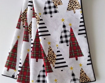 Christmas Napkins, Contemporary Napkins, Designer Christmas Tree Dinner Napkins, Set of 4