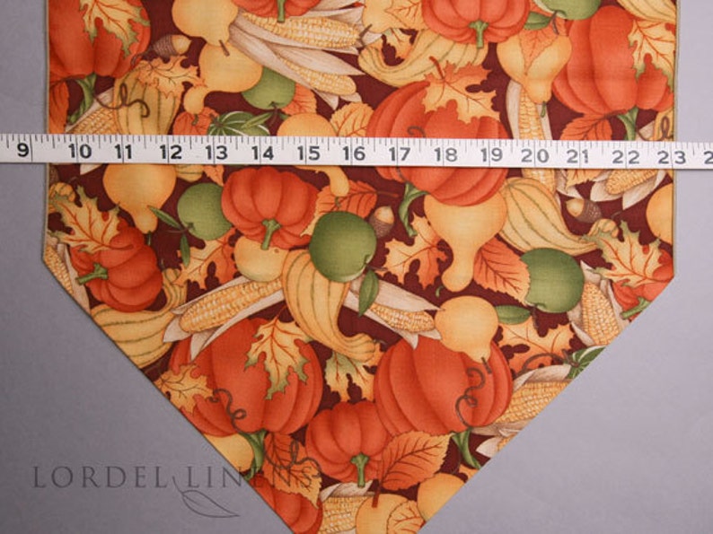 Pumpkins Corn Squash Gourd Fall Large Table Runner image 2