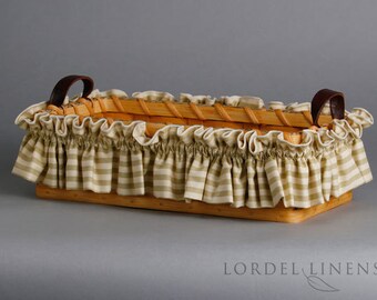 Does not include Basket.  Cream and Beige Striped Basket Garter, Small, Medium or Large