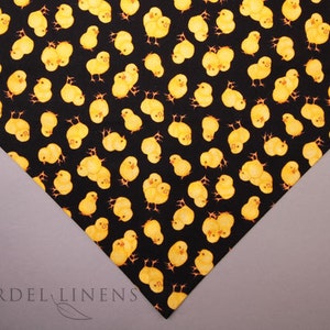 Yellow Peeps Small Easter Table Runner, Small Chicks on Black, Easter Decor, Table Accents image 1