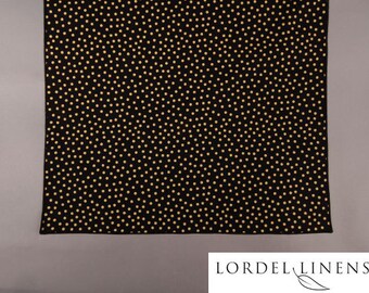 Yellow Polka Dots on Black Small Unlined Table Runner, Home Decor, Table Accents