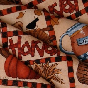 Country Fall Napkins wtih Pumpkins Cider and Bears image 2