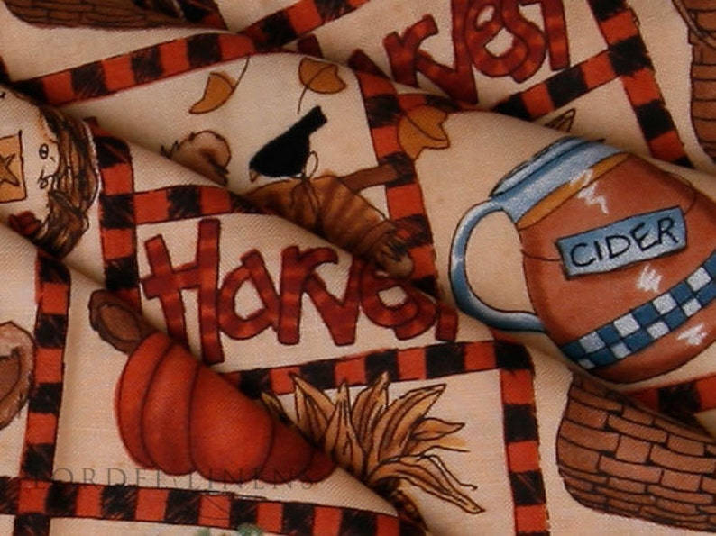 Country Fall Napkins wtih Pumpkins Cider and Bears image 2